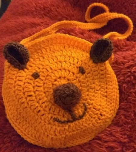 CD, Teddy bag, crochet.